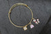 Women's Sparkle Poodle and Pink Purse Gold Bangle Bracelet - JTB15002