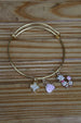 Women's Sparkle Poodle and Pink Purse Gold Bangle Bracelet - JTB15002