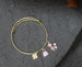 Women's Sparkle Poodle and Pink Purse Gold Bangle Bracelet - JTB15002