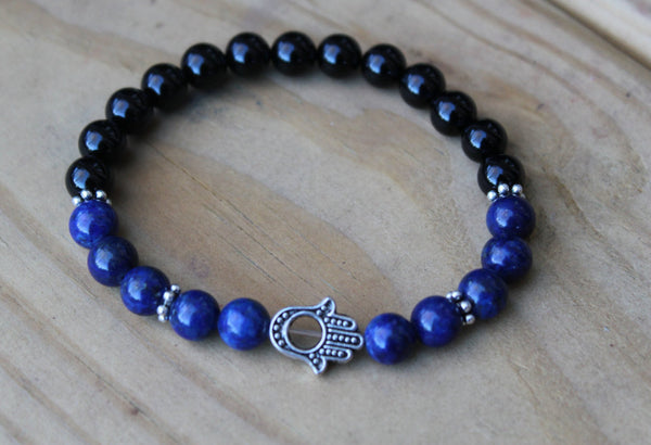 Lapis Lazuli and Black Onyx Bracelet