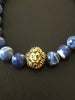 Sodalite Lion Head Bracelet, Sodalite Lion Head Bracelet, Sodalite Lion Head Mala, Sodalite Mala, Mens Sodalite Mala, Mala