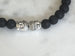 Balancing Lava Rock and Hematite Buddha Bracelet