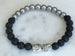 Balancing Lava Rock and Hematite Buddha Bracelet