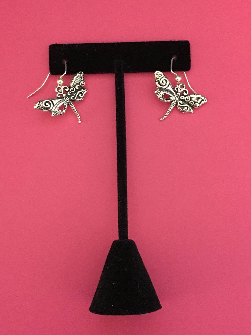 silver dragonfly earrings