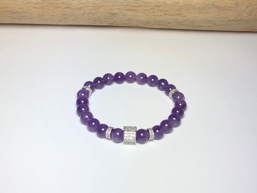 Amethyst and Pave Bracelet